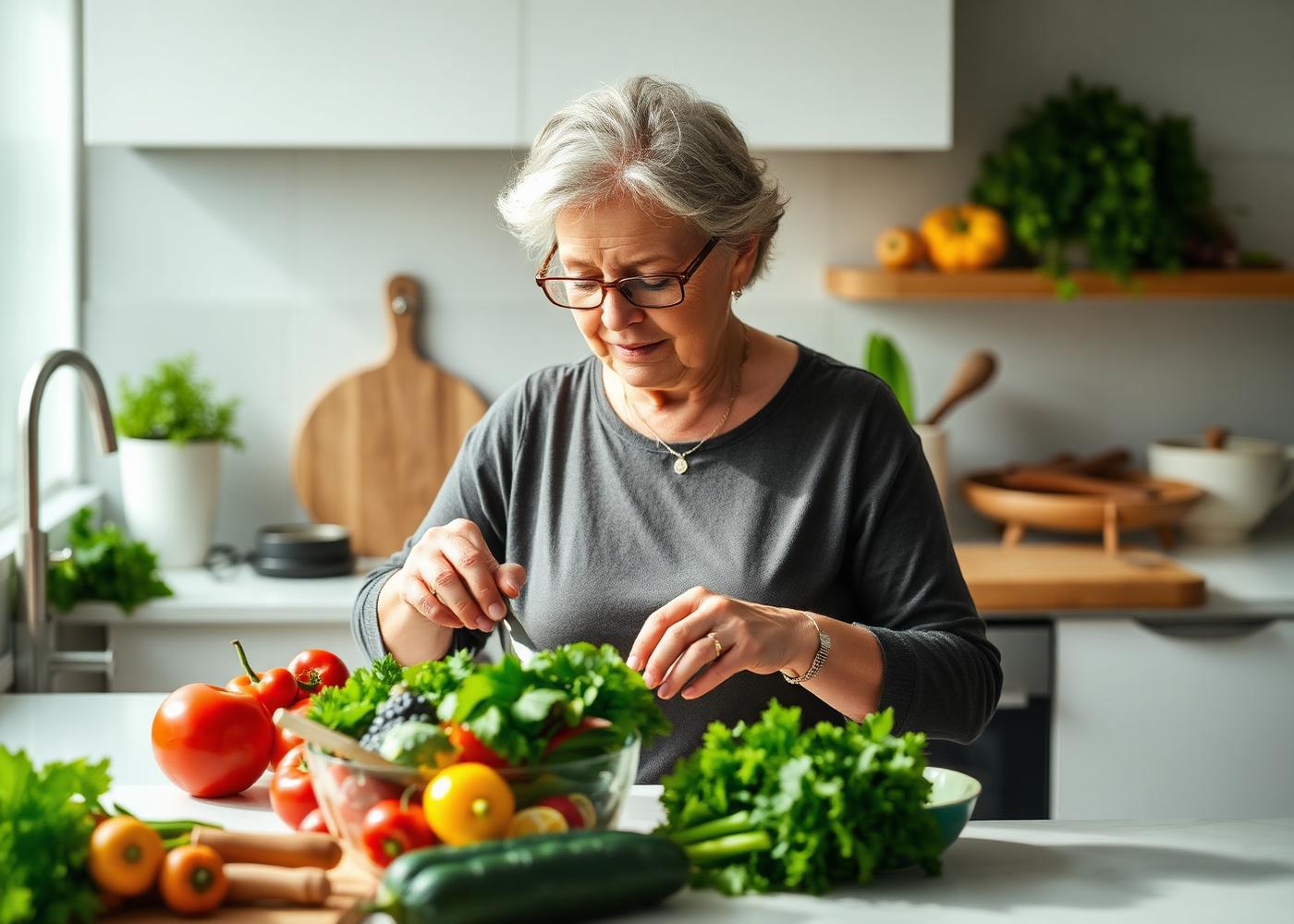 Woman preparing a fresh, healthy meal